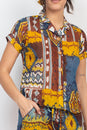 Load image into Gallery viewer, Pajama Top Patchwork Print