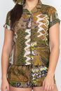 Load image into Gallery viewer, Pajama Top Patchwork Print
