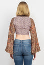 Load image into Gallery viewer, Bell Sleeve Tie Crop Top