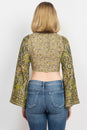 Load image into Gallery viewer, Bell Sleeve Tie Crop Top