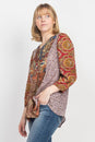 Load image into Gallery viewer, Puffed Sleeve Patchwork Blouse