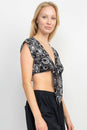 Load image into Gallery viewer, Celestial Tie Front Crop Top