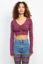 Load image into Gallery viewer, Peace Symbol Long Sleeve Crop Top
