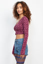 Load image into Gallery viewer, Peace Symbol Long Sleeve Crop Top