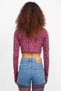 Load image into Gallery viewer, Peace Symbol Long Sleeve Crop Top