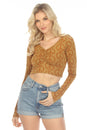 Load image into Gallery viewer, Peace Symbol Long Sleeve Crop Top