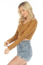 Load image into Gallery viewer, Peace Symbol Long Sleeve Crop Top