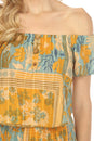 Load image into Gallery viewer, Tropical Patchwork Off Shoulder Crop Top