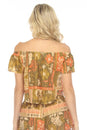 Load image into Gallery viewer, Tropical Patchwork Off Shoulder Crop Top