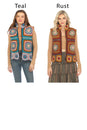 Load image into Gallery viewer, Crochet Mandala Fleece Lined Vest