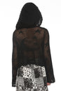Load image into Gallery viewer, Celestial Lacy Cropped Zip Hoodie