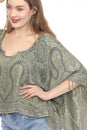 Load image into Gallery viewer, Lotus Paisley Fringe Shawl Top