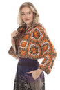 Load image into Gallery viewer, Cropped Tiedye Crochet Granny Hoodie
