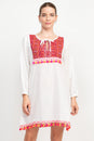 Load image into Gallery viewer, Fearlessly Fringed Boho Peasant Dress