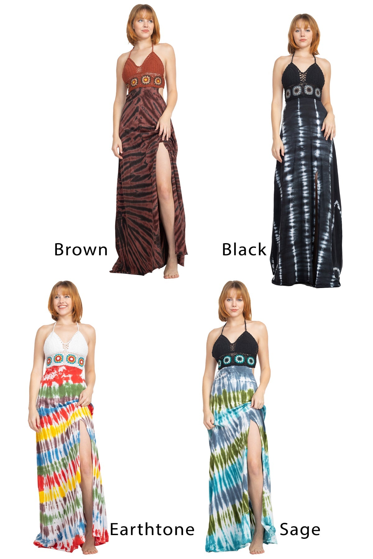Crochet Tiedye Maxi Dress