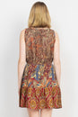 Load image into Gallery viewer, Ruffled Paisley Mini Dress