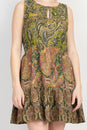 Load image into Gallery viewer, Ruffled Paisley Mini Dress
