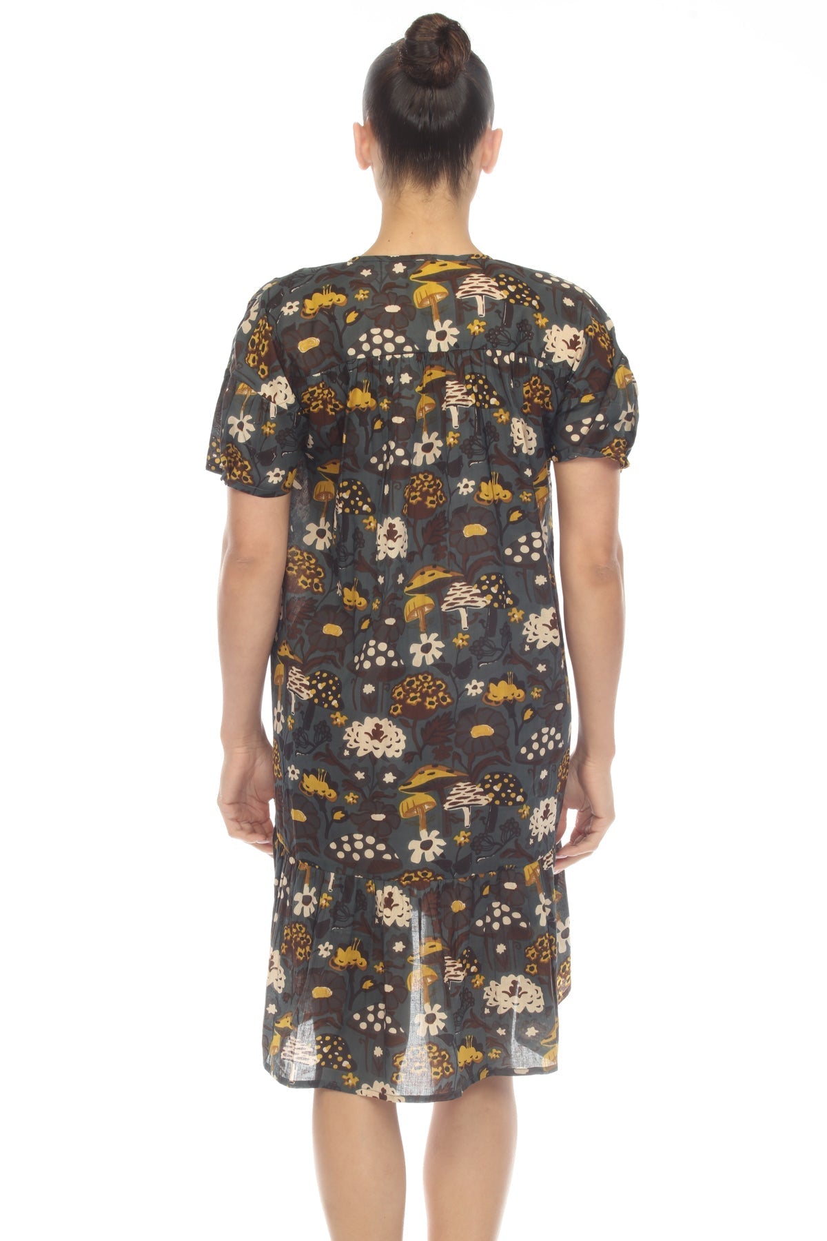 Mushroom Print Smock Dress