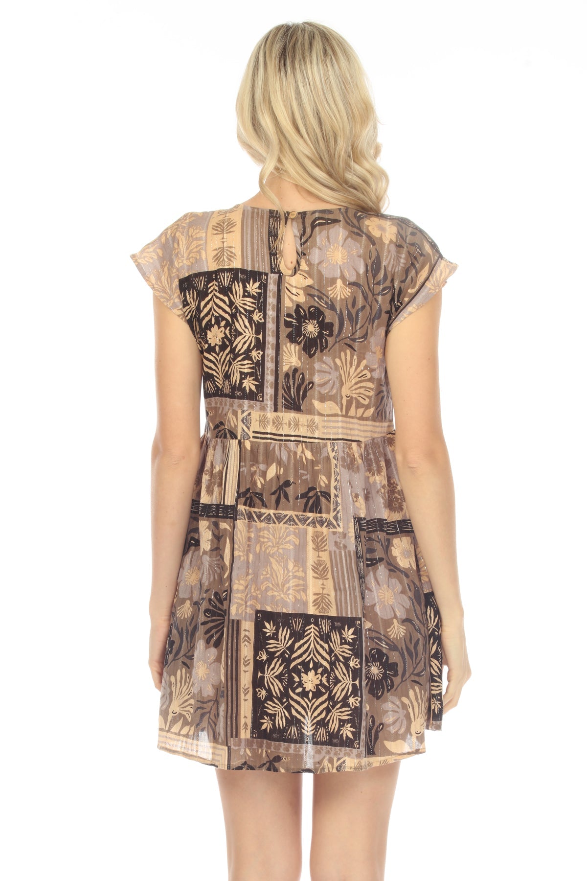 Tropical Patchwork Smock Dress