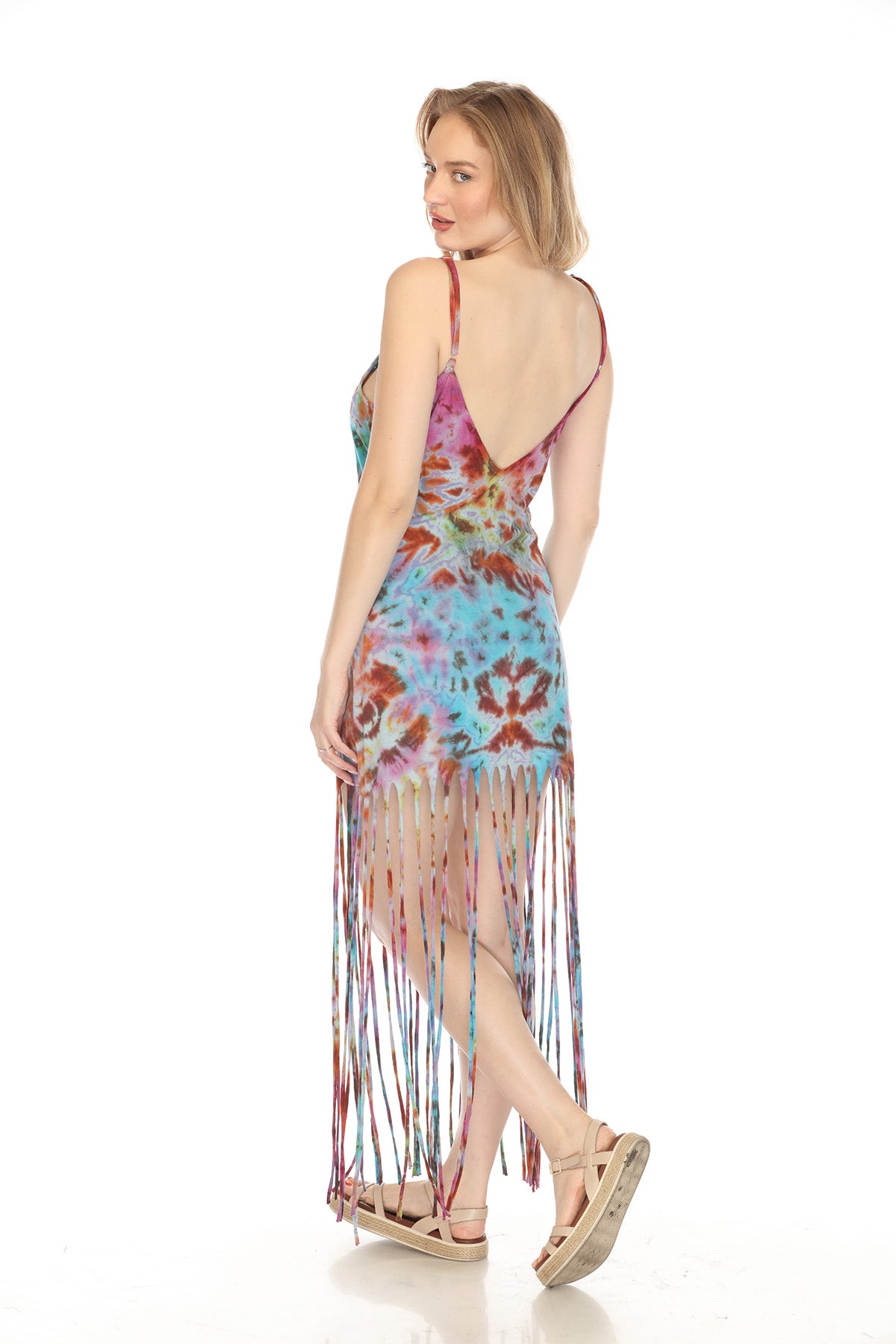 Tiedye Super Fringe Maxi Dress
