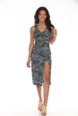 Load image into Gallery viewer, Butterfly High Slit Midi Dress