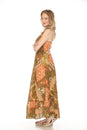 Load image into Gallery viewer, Patchwork Corset Back Maxi Dress
