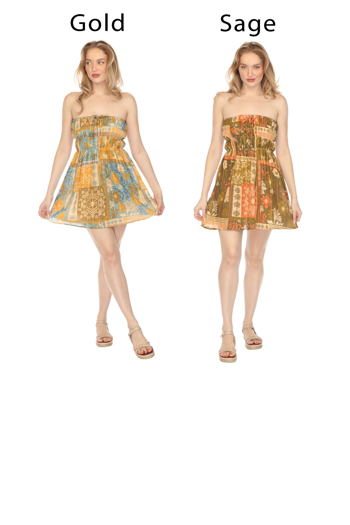 Patchwork Convertible Mini Dress-Skirt