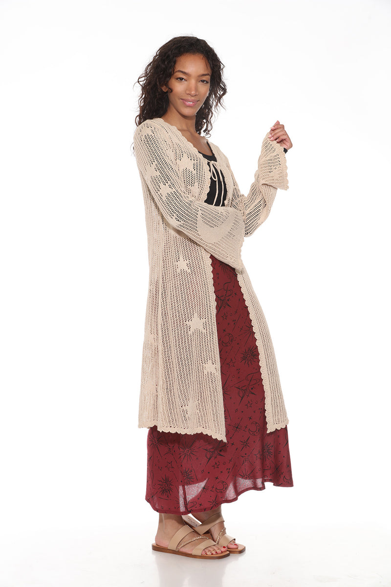 Celestial Lacy Longline Cardigan
