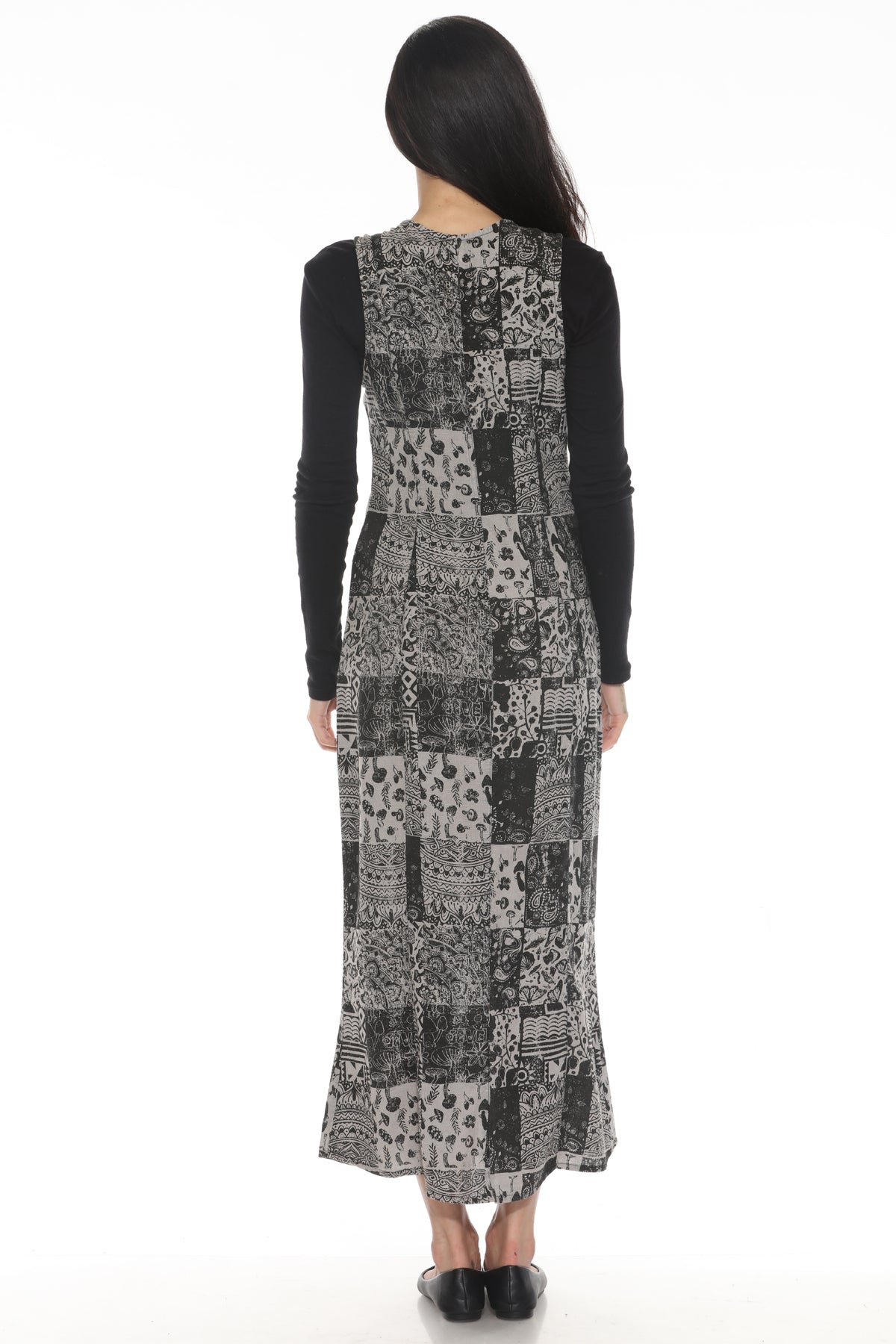 Stonewashed Button Front Midi Dress