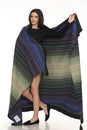 Load image into Gallery viewer, Moss Stripe Cotton Blanket