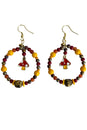 Load image into Gallery viewer, Mushroom Hoop Dangle Earrings