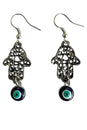 Load image into Gallery viewer, Hamsa Third Eye Dangle Earrings