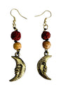 Load image into Gallery viewer, Man in D Moon Beaded Dangle Earrings
