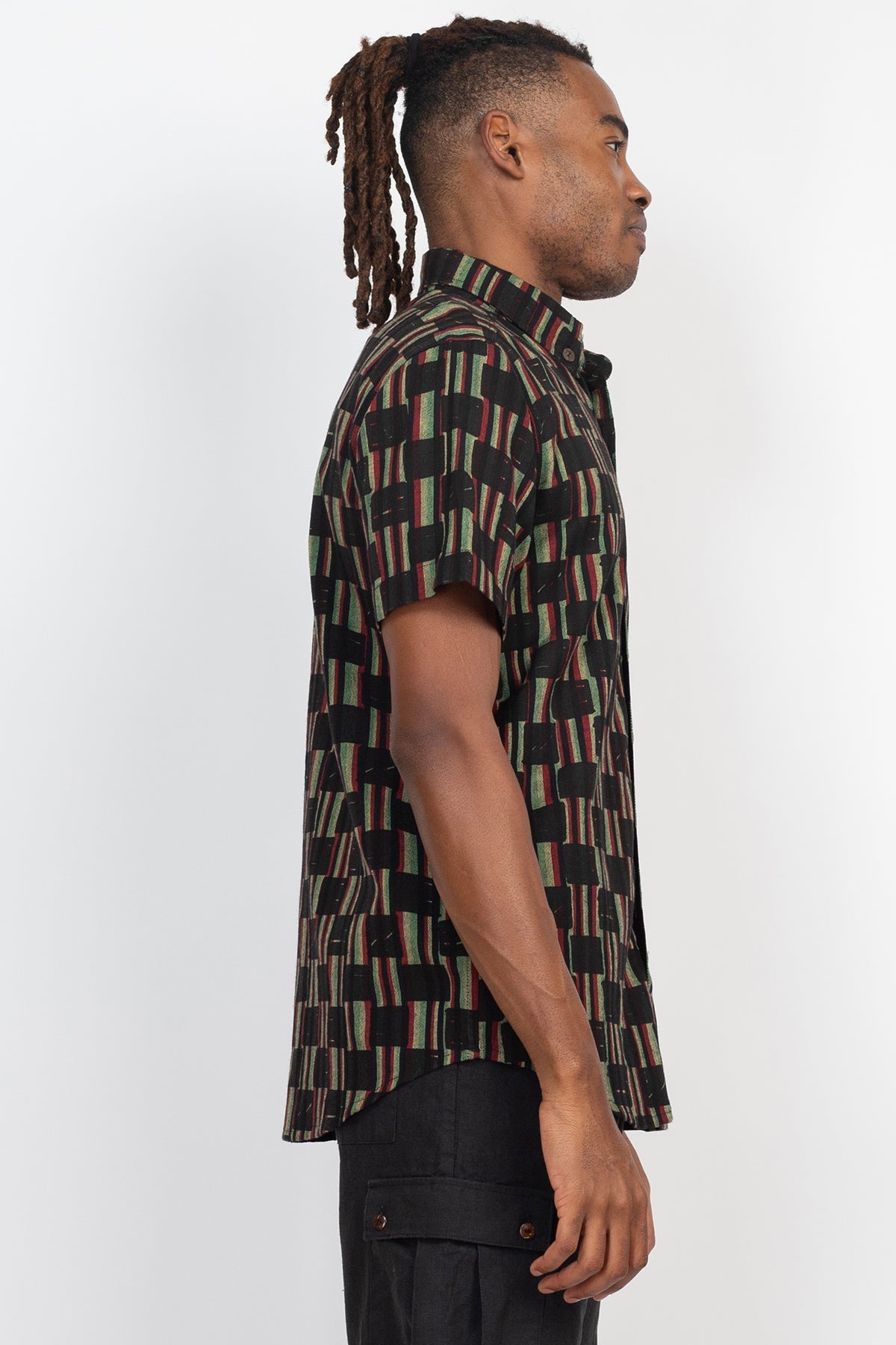 Checkered Rasta Button Down Shirt