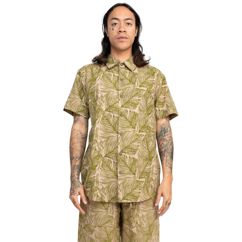 Tropical Leaves Button Up Shirt