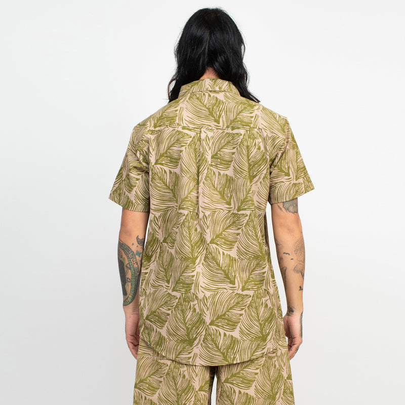 Tropical Leaves Button Up Shirt