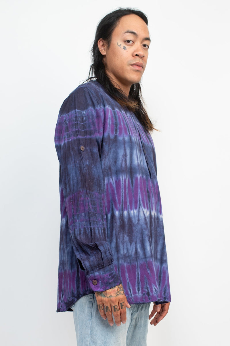 Tie-dye Homespun Longsleeve Henley Shirt