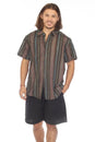 Load image into Gallery viewer, Stripe Button Down Mens Short Sleeve Shirt