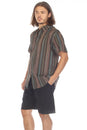 Load image into Gallery viewer, Stripe Button Down Mens Short Sleeve Shirt