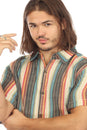 Load image into Gallery viewer, Stripe Button Down Mens Short Sleeve Shirt