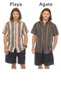 Load image into Gallery viewer, Stripe Button Down Mens Short Sleeve Shirt