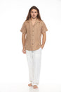Load image into Gallery viewer, Striped Overdyed Homespun Camp Shirt