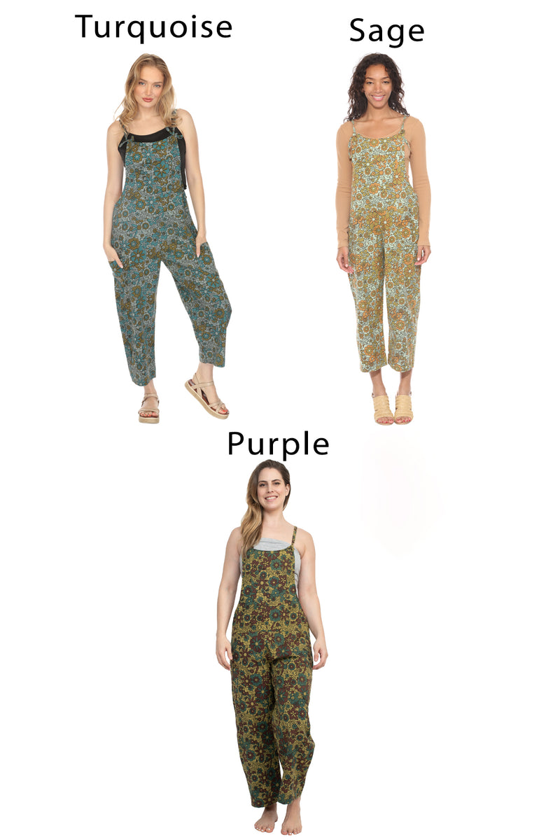 Flower Power Oversized Overalls
