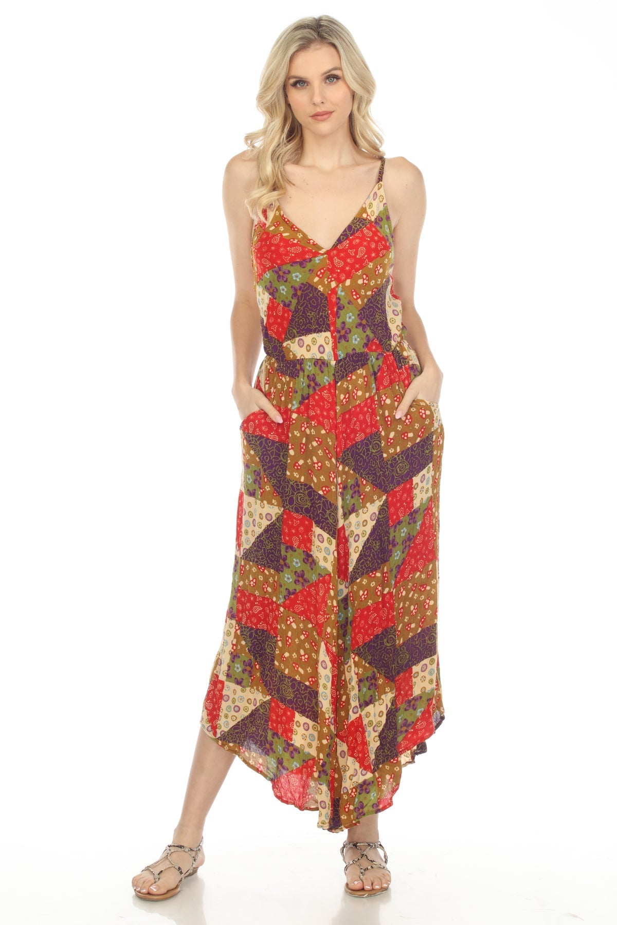 Mushroom Quilt Print Overall