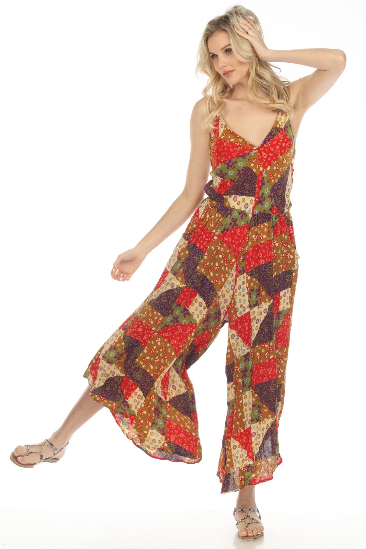 Mushroom Quilt Print Overall