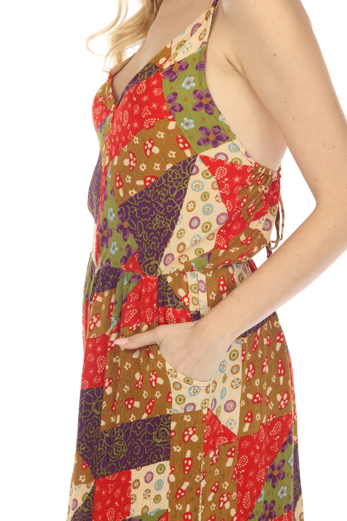 Mushroom Quilt Print Overall