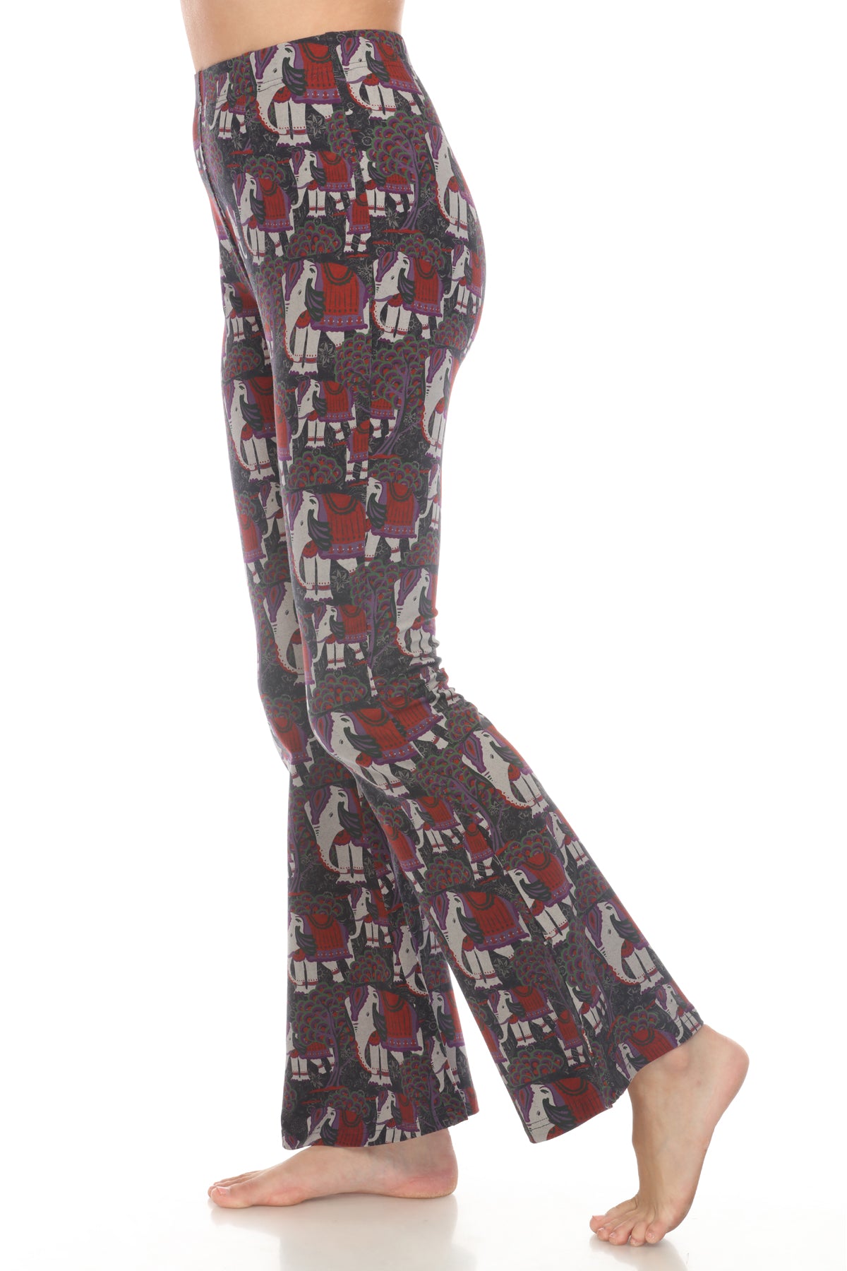 Elephant Print Bellbottom Pants