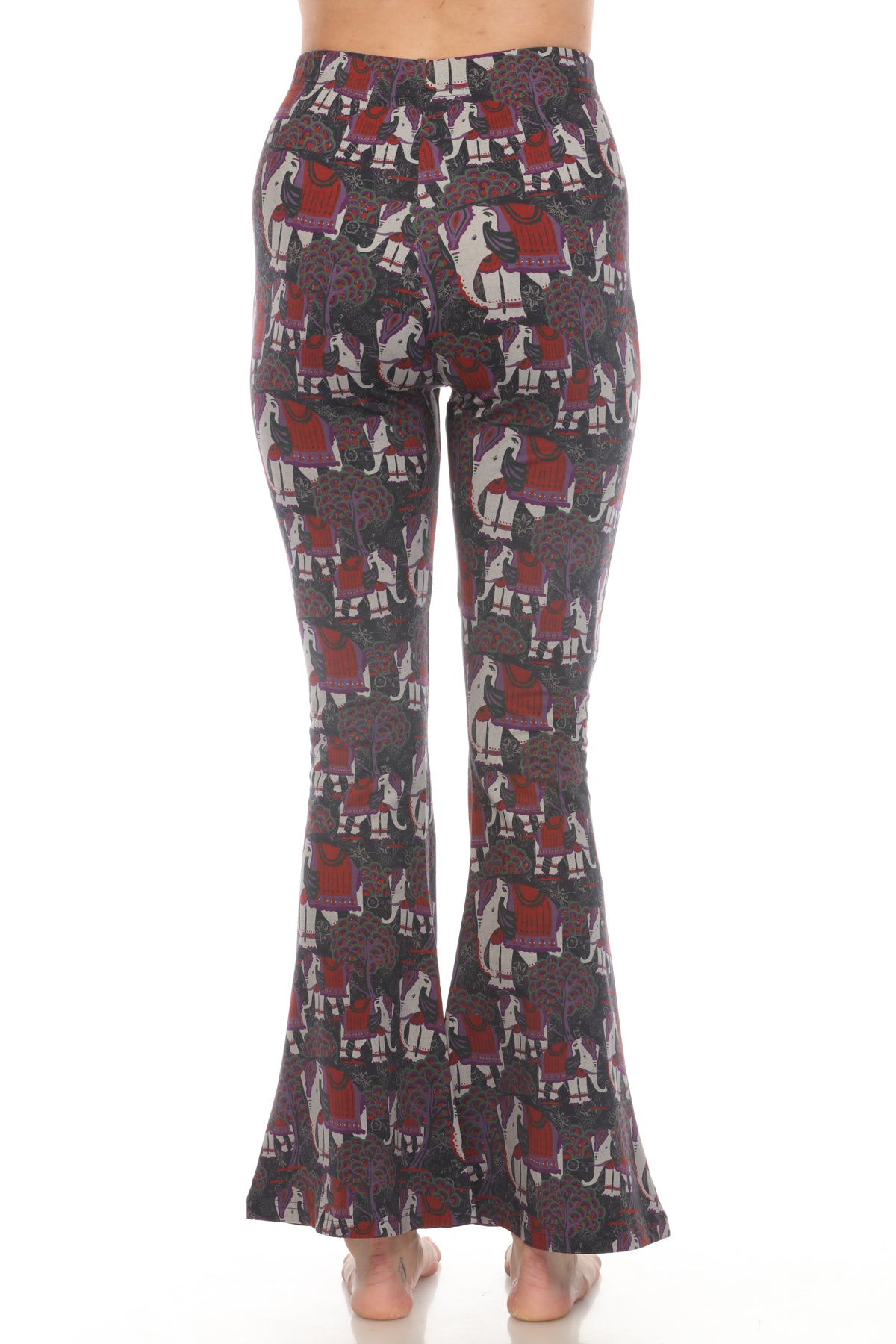 Elephant Print Bellbottom Pants