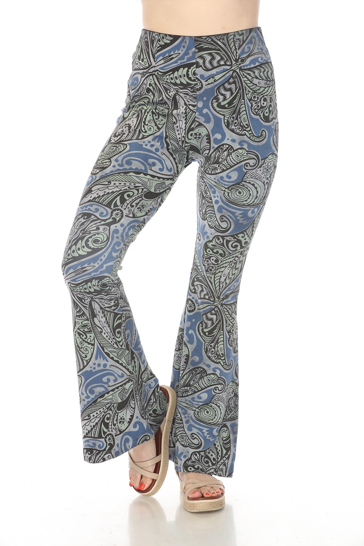 Butterfly Bellbottom Stretch Pants