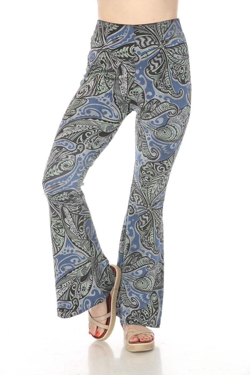 Butterfly Bellbottom Stretch Pants